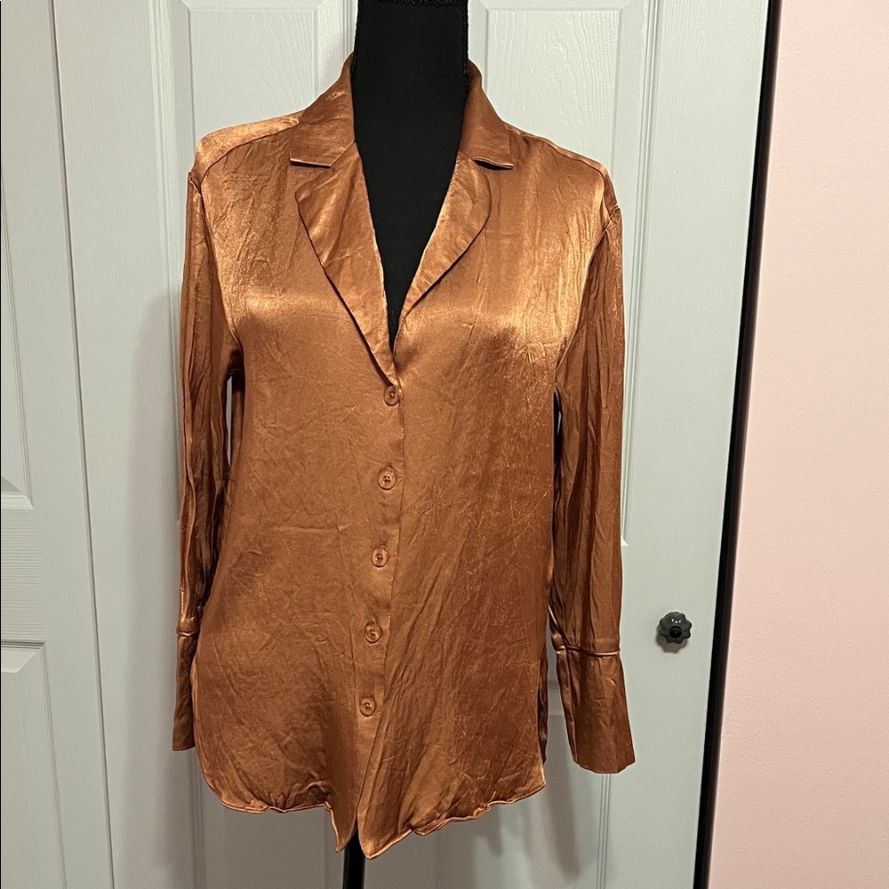 Shona Joy Copper Satin Pants Set